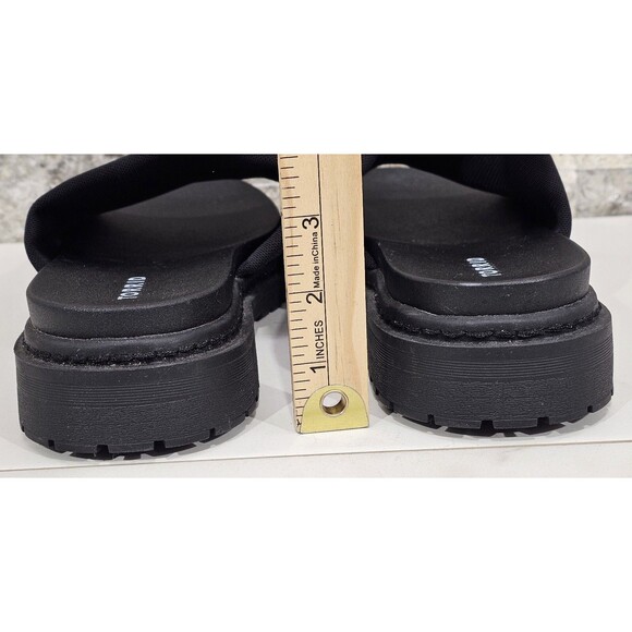 NWT Torrid Flatform Slide Sandals Chunky Lug Stretch Black Minimalist Size 8.5WW - Picture 11 of 12